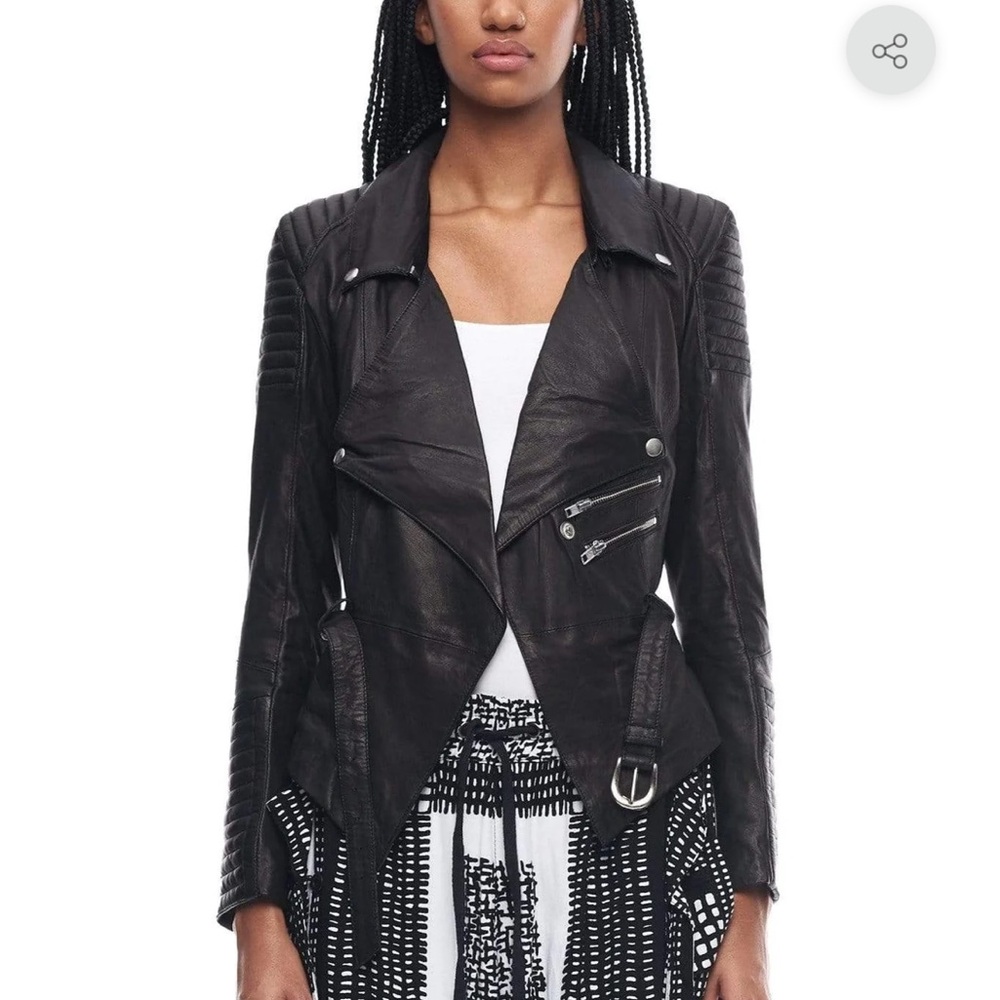 Jonny Cota Skingraft DRAPED MOTORCYCLE LEATHER JACKET BURGUNDY